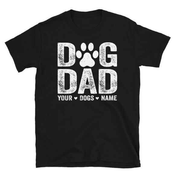 Dog Dad with Dog's Name T-Shirt, Custom Dog Name Shirt Gift For Father's Day - Picture 1 of 4